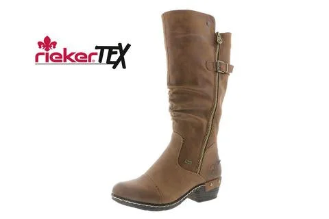 Shock Absorbing Sneakers RIEKER 93654-22 Tall Brown Boot