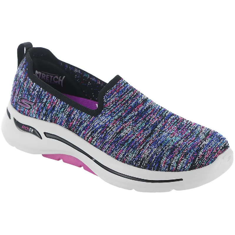 Flexible Athletic Shoes Skechers Womens Go Walk Arch Fit-Vivid Sparks Fitness Lifestyle Slip-On Sneakers