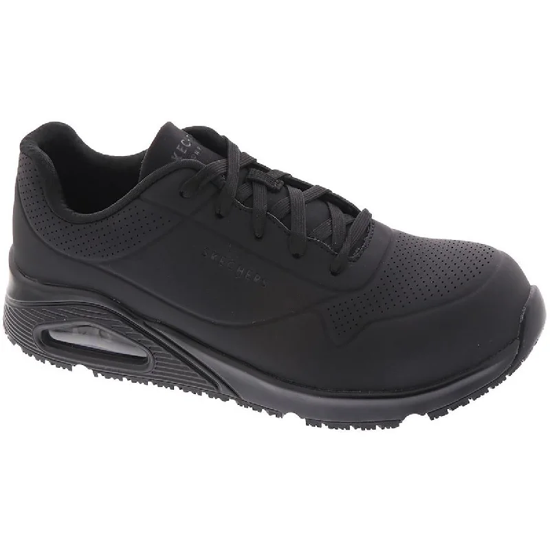 Sporty Travel Sneakers Skechers Womens Uno SR - Deloney Faux Leather Work and Safety Shoes Sporty Travel Sneakers Skechers Womens Uno SR - Deloney Faux Leather Work and Safety Shoes