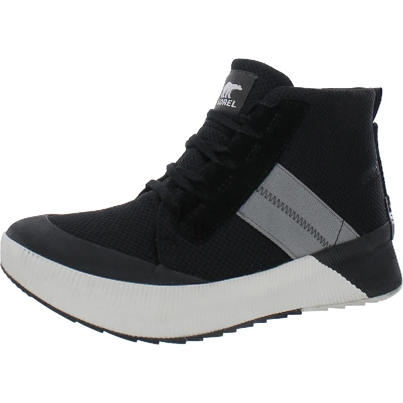 Non-Skid Sneakers Sorel Womens Out N About III Leather Trim Waterproof High-Top Sneakers