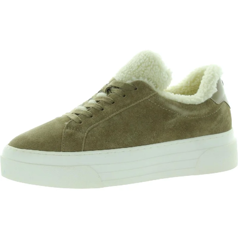 Classic Casual Sneakers Steve Madden Womens Studio Suede Faux Fur Lined Casual and Fashion Sneakers