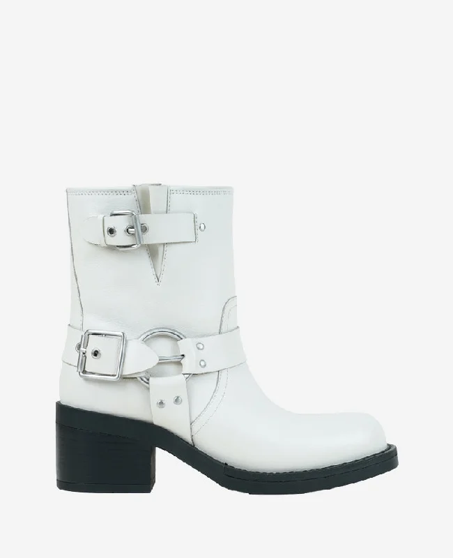 Modern Loafers Stride Leather Buckle Moto Boots