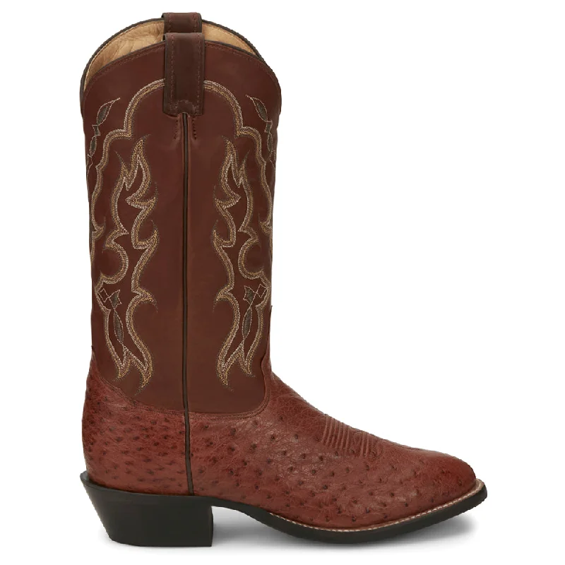 Flexible Athletic Shoes Tiberius Ostrich Round Toe Cowboy Boots