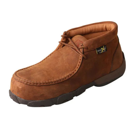 Breathable Comfort Shoes Twisted X Women's Distressed Saddle Composite Toe Driving Mocc