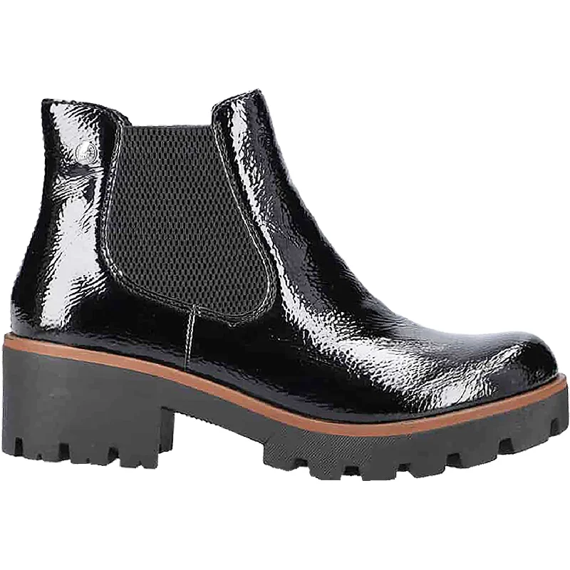 Modern Sport Sneakers Women's Rieker 79265-01 Amalia 65 Black Patent