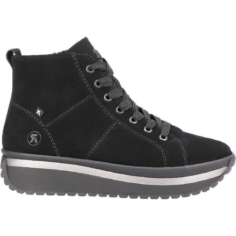 Shockproof Running Sneakers Women's Rieker Revolution W0960-00 Joy 60 Black Suede