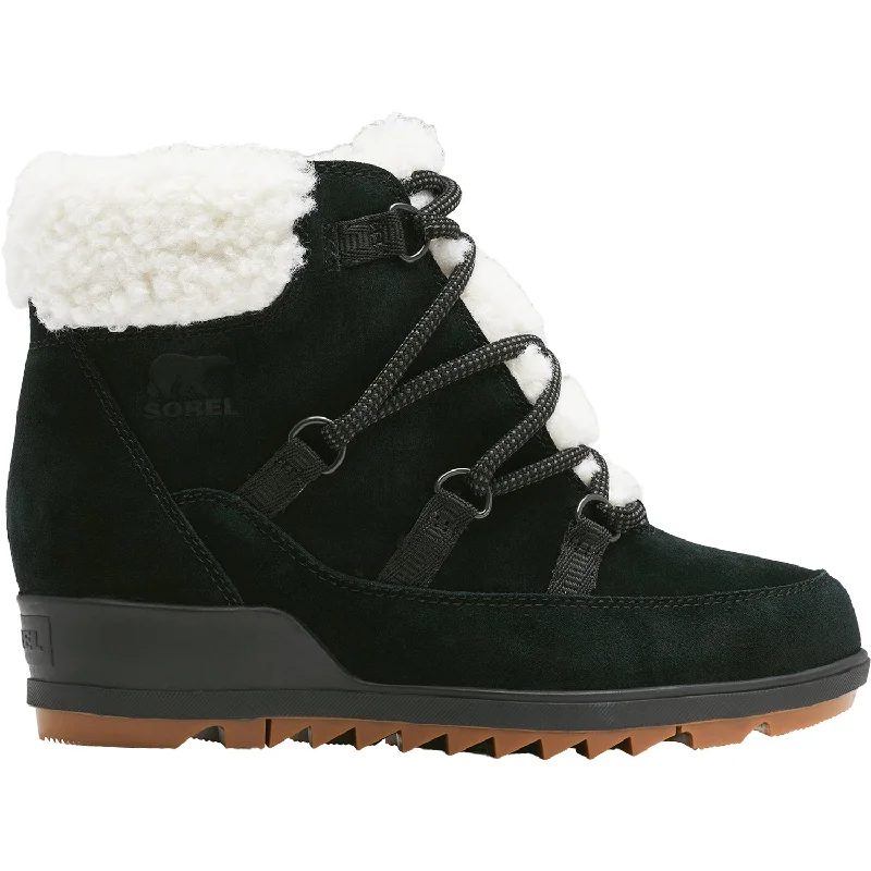 Fashionable Loafers Women's Sorel Evie Cozy Lace Black Jet Suede