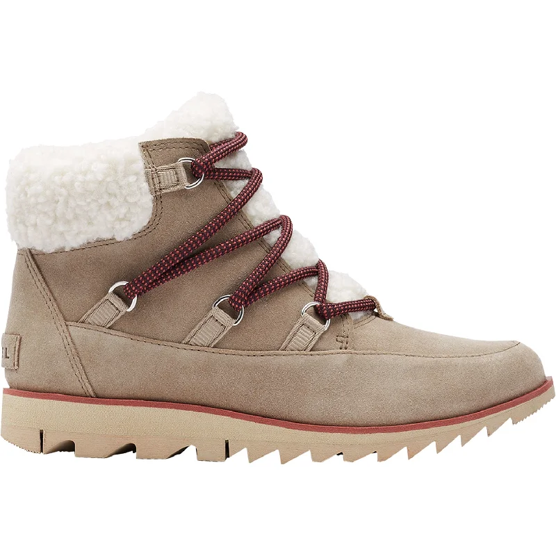All-Day Wear Shoes Women's Sorel Harlow Lace Cozy Omega Taupe Suede