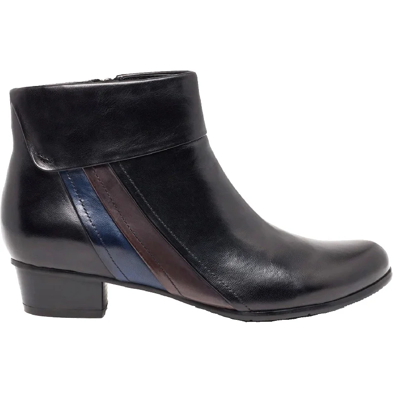 Ergonomic Walking Shoes Women's Regarde Le Ciel Stefany-369 Black/Muddy/Melanzana Glove Leather